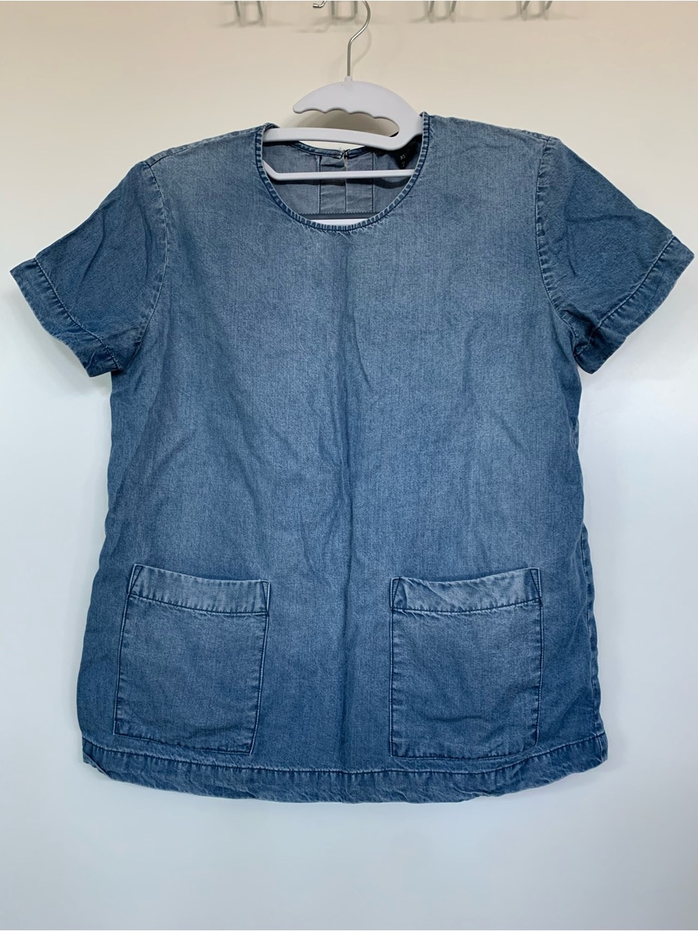 Club Monaco Denim Short Sleeve Pocket Tunic